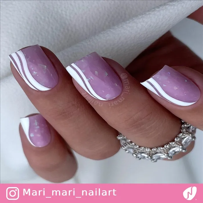 Shattered Glass Purple Nails Design